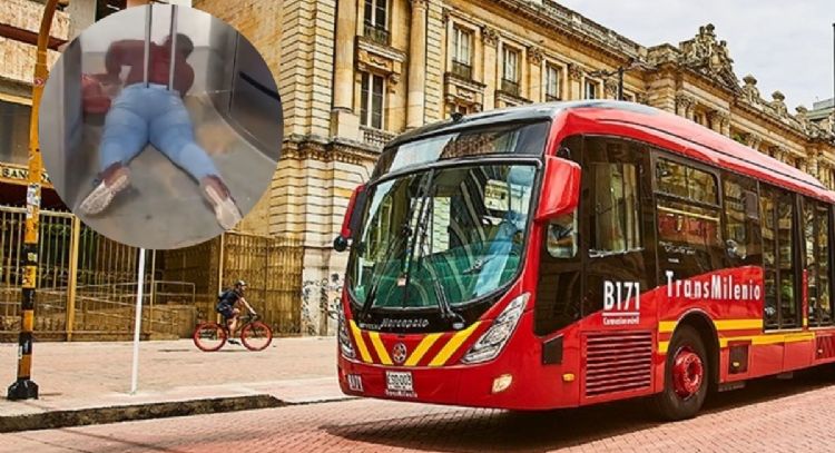 Una mujer quedó atrapada tras intentar colarse en TransMilenio y estallaron los memes