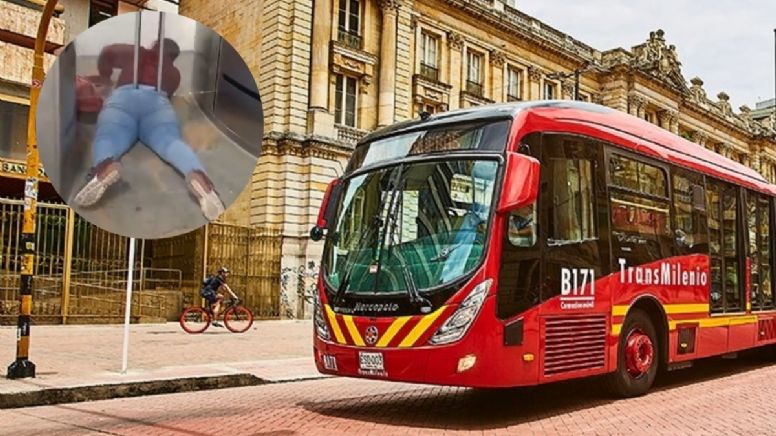 Una mujer quedó atrapada tras intentar colarse en TransMilenio y estallaron los memes