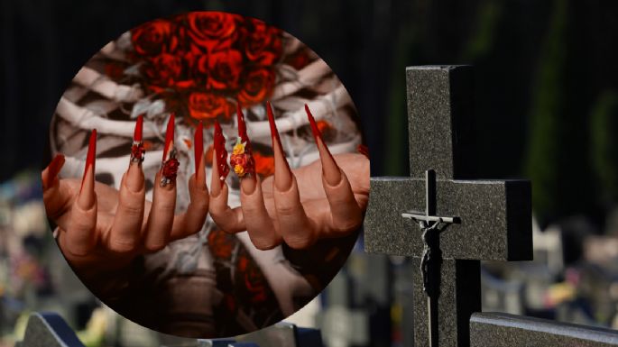 5 diseños de manicura inspirados en San La Muerte para Halloween