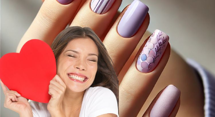 3 diseños de uñas mismatched en lila que no podrás resistir