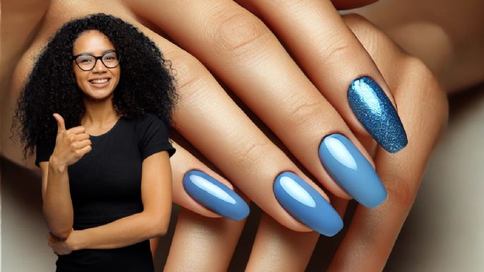 Los 3 diseños de uñas en azul que están marcando tendencia y causan sensación