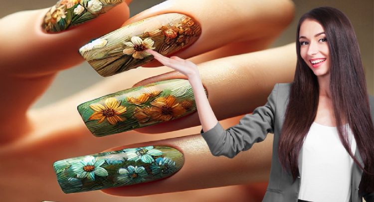 Los 3 diseños de uñas de flores al óleo que serán tendencia: ¡anticípate!