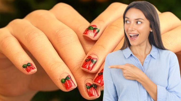 4 diseños de manicura con moños que elevarán tu look esta Navidad