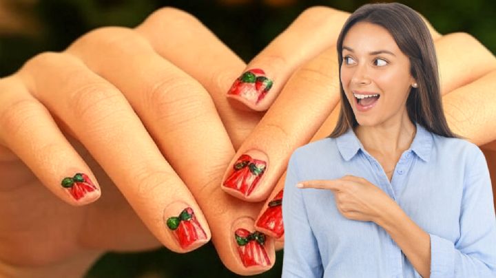4 diseños de manicura con moños que elevarán tu look esta Navidad