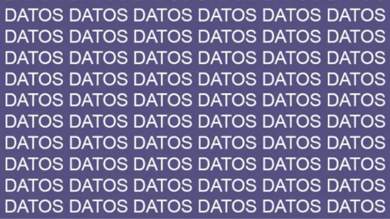 Solo una persona audaz puede encontrar la palabra "DADOS" en menos de 5 segundos