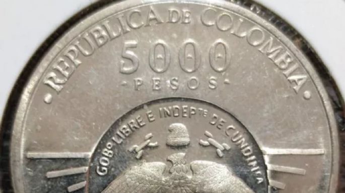 Entregan más de 100,000 pesos por esta antigua moneda colombiana de 5000 pesos