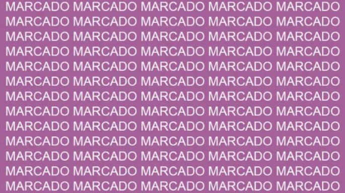 Solo alguien muy brillante puede encontrar la palabra 'MERCADO' en menos de 5 segundos