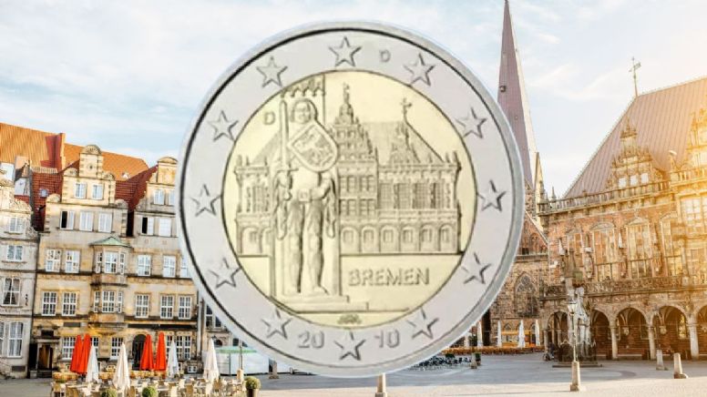 Entregan miles de dólares al afortunado propietario de esta moneda bimetálica de 2 euros