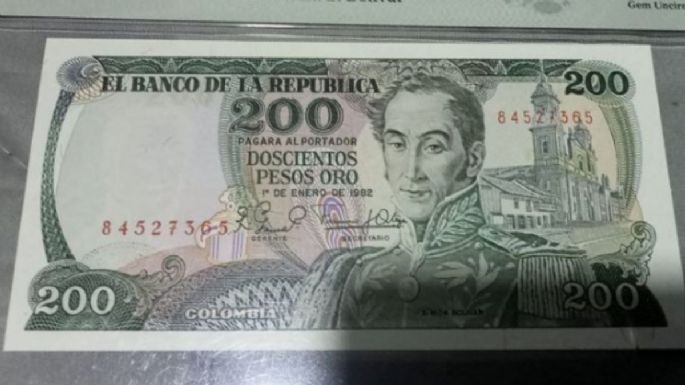 Entregan hasta $190.000 por este billete colombiano de 200 pesos oro
