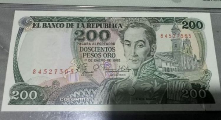 Entregan hasta $190.000 por este billete colombiano de 200 pesos oro