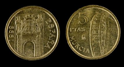 Entregan hasta 1200 euros por esta antigua moneda de Murcia de 5 pesetas