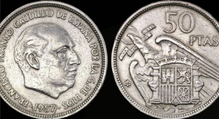 Entregan más de 15,000 euros por esta moneda de 50 pesetas