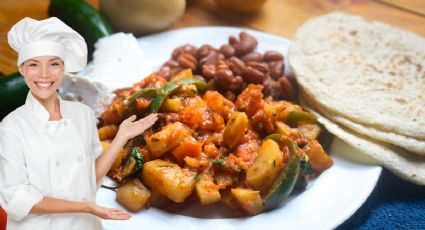 Frijoles con papa picada, aprende a hacer esta sencilla receta en solo 6 pasos