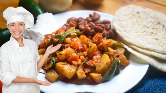 Frijoles con papa picada, aprende a hacer esta sencilla receta en solo 6 pasos