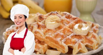 Waffles de plátano, aprende a preparar este delicioso y saludable desayuno ideal para compartir en familia