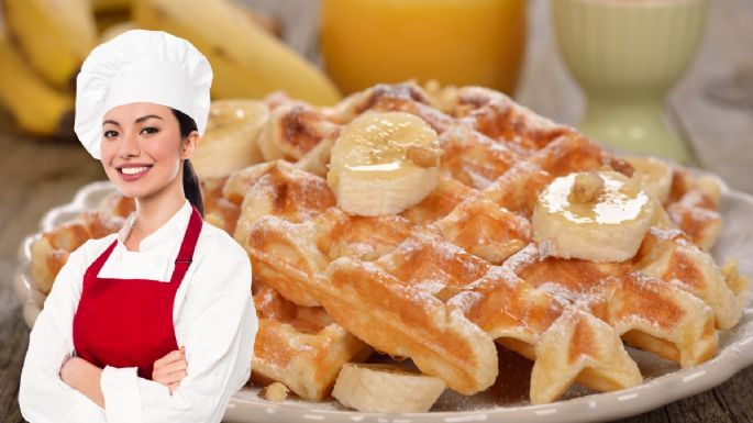 Waffles de plátano, aprende a preparar este delicioso y saludable desayuno ideal para compartir en familia