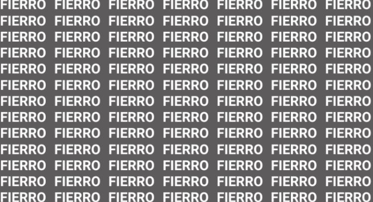 Sólo la mente de un genio puede encontrar la palabra 'HIERRO' en menos de 10 segundos