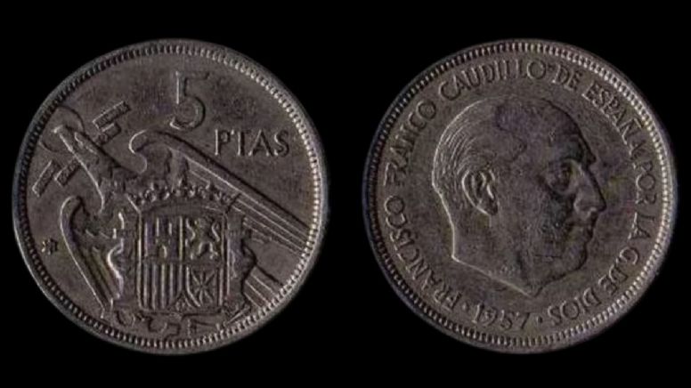 Entregan hasta 100,000 euros por esta moneda de 5 pesetas con 1 error