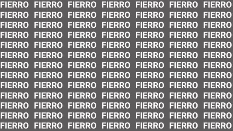 Sólo la mente de un genio puede encontrar la palabra 'HIERRO' en menos de 10 segundos