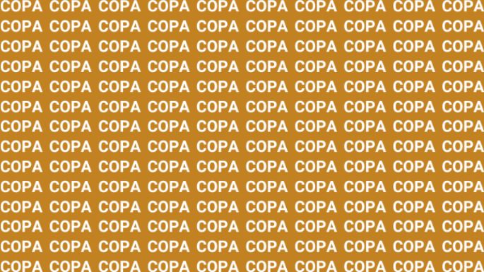 Sólo la mente de un maestro puede encontrar la palabra 'COPO' en menos de 10 segundos