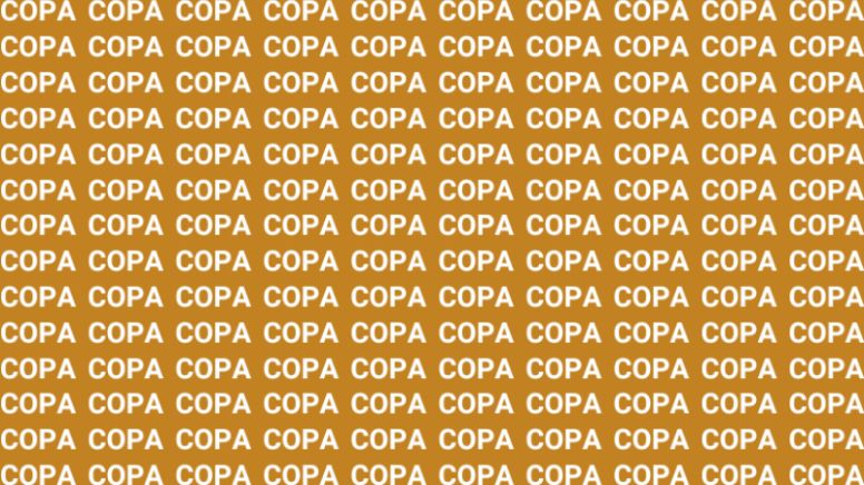 Sólo la mente de un maestro puede encontrar la palabra 'COPO' en menos de 10 segundos