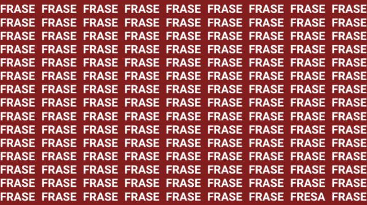 Solo la mente de un genio puede encontrar la palabra 'FRESA' en menos de 10 segundos