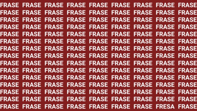 Solo la mente de un genio puede encontrar la palabra 'FRESA' en menos de 10 segundos