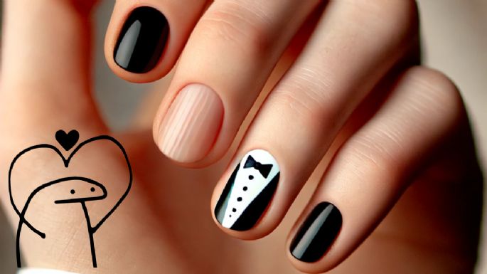 Uñas tuxedo: el estilo que combina elegancia y creatividad en tus manos