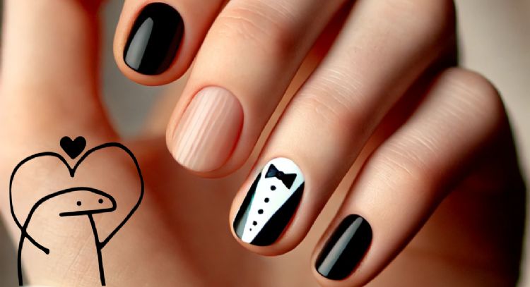 Uñas tuxedo: el estilo que combina elegancia y creatividad en tus manos