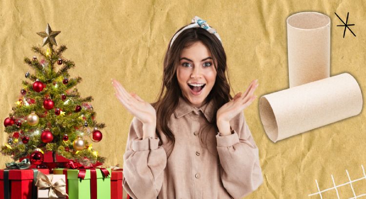 Reutiliza los rollos de papel higiénico y crea este hermoso adorno para Navidad