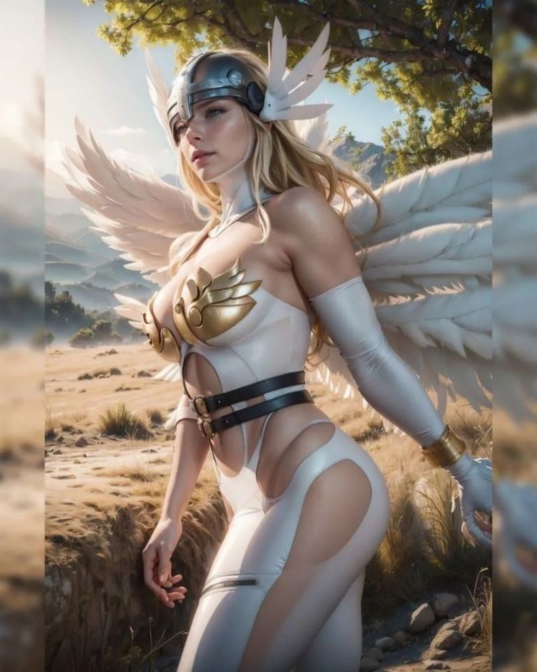 asi se veria angewomon de digimon si fuera real