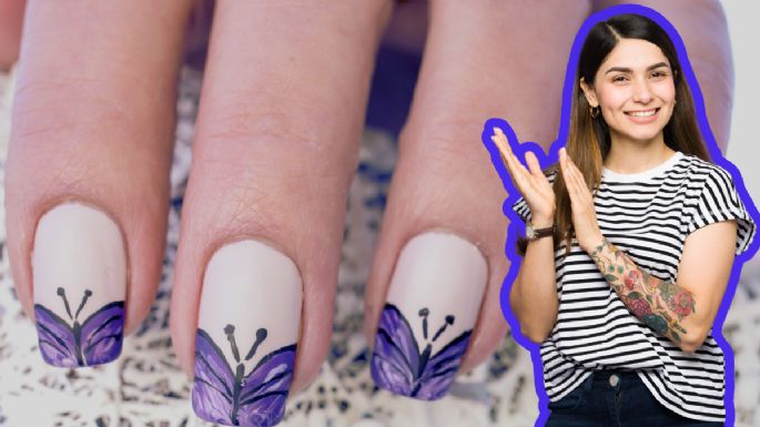 El diseño de manicura con mariposas que domina las tendencias de febrero 2025