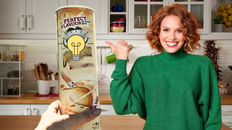 Transforma una lata de papas fritas en un objeto elegante y útil para tu hogar