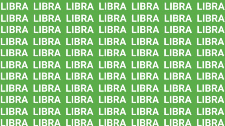 Solo una vista privilegiada puede encontrar la palabra "LIBRO" en menos de 10 segundos