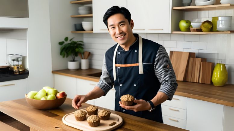 En simples pasos; prepara estos muffins saludables y deliciosos de avena y manzana