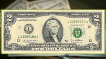 Entregan más de 20 mil dólares por este particular billete de 2 dólares
