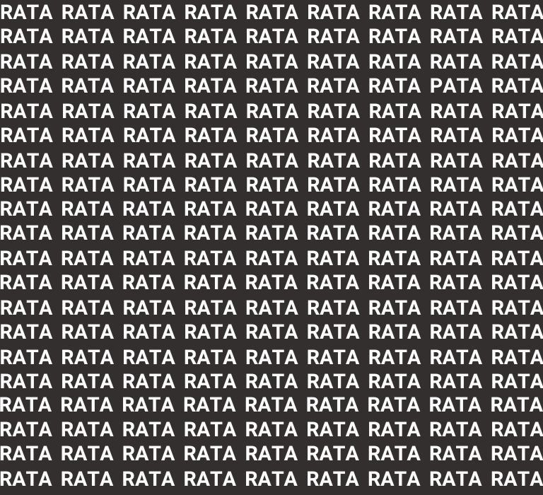 acertijo visual para encontrar la palabra pata en la repeticion de rata