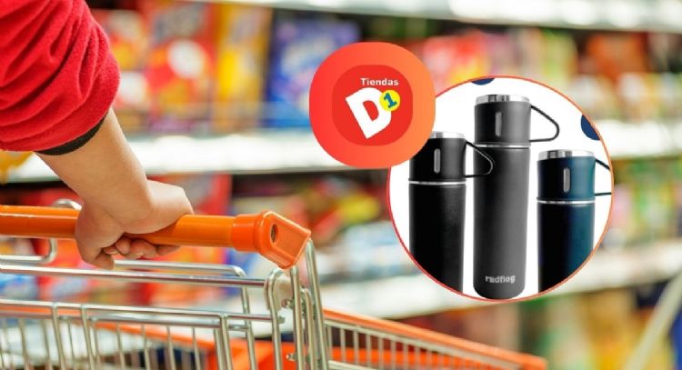 Tiendas D1 remata termo de acero inoxidable con capacidad para mantener la temperatura hasta por 12 horas