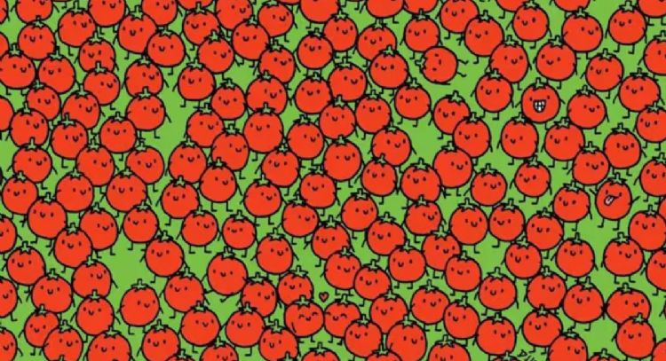 ¿Ves la manzana entre los tomates? El acertijo visual que solo el 5% de las personas resuelve en 5 segundos