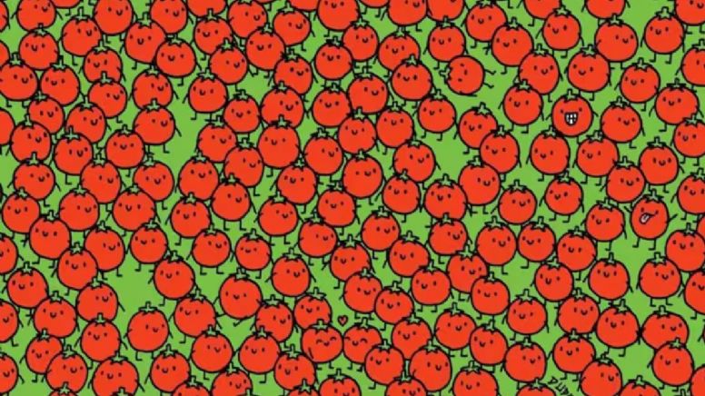 ¿Ves la manzana entre los tomates? El acertijo visual que solo el 5% de las personas resuelve en 5 segundos