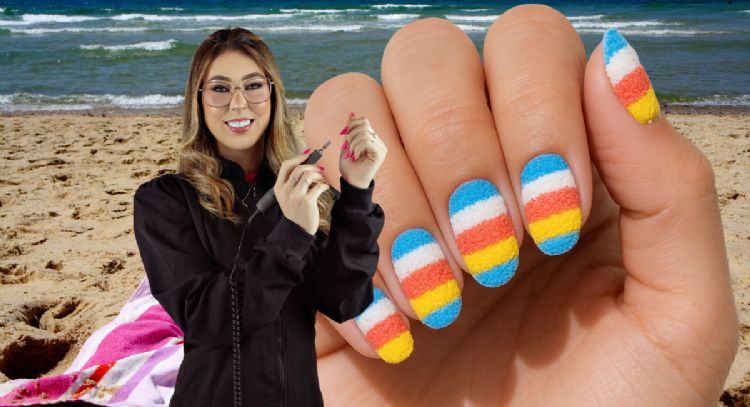 Beach towel nails conquistan el diseño de manicura en agosto 2025