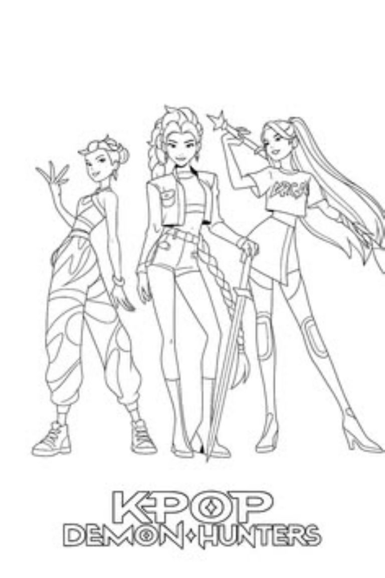 imagenes de las guerreras k pop para imprimir y colorear
