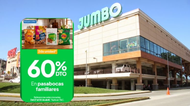 Ofertas en Jumbo de 60% de descuento al 2do producto: promoción válida hasta el jueves 30 de abril