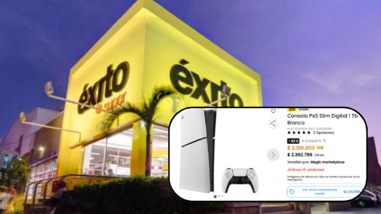 Supermercado Éxito liquida consola PlayStation 5 de 1 TB: de color blanca y con garantía