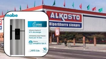 Alkosto lanza a precio de regalo nevera MABE No Frost congelador con descuento: con ahorro energético tipo A y con tecnología Fresh Flow
