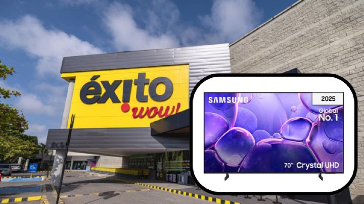 Éxito lanza a precio de regalo pantalla Smart TV Samsung Crystal UHD de 70 pulgadas con 55% de descuento: con tecnología 4K y diseño ultradelgado