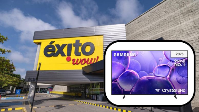 Éxito lanza a precio de regalo pantalla Smart TV Samsung Crystal UHD de 70 pulgadas con 55% de descuento: con tecnología 4K y diseño ultradelgado